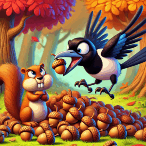 Squirrel and magpie